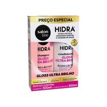 Kit Salon Line Hidra Láctico Gloss Ultra Brilho Nutrição Hidratante Shampoo + Condicionador Vegano