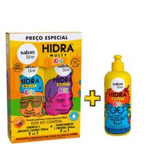 Kit Salon Line Hidra Multy Kids Shampoo + Condicionador + Creme 4 em 1 300ml