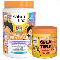 Kit Salon Line Kids 1 Creme De Pentear E 1 Gelatina Maracujá