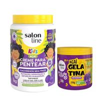 Kit Salon line Kids Açaí Cr. Pentear+Gelatina