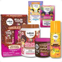 Kit Salon Line Kids Chocolate: Shampoo e Condicionador + Creme e Gelatina Com Mimos