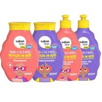 Kit Salon Line Kids Nutrição Em Ação Sos Cachos C/4