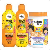 Kit Salon Line Kids: Shampoo + Condicionador e Creme para Pentear Maracujá