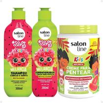 Kit Salon Line Kids: Shampoo e Condicionador + Creme para Pentear 1kg Melancia Kit Salon Line Kids: Shampoo e Condicionador + Creme para Pentear 1kg Melancia