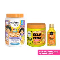 Kit Salon Line Maracujá Óleo, Gelatina, Creme Capilar
