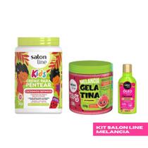 Kit Salon Line Melancia Óleo, Gelatina, Creme Capilar
