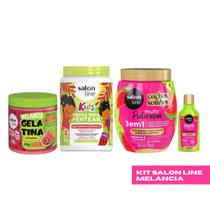 Kit Salon Line Melancia Oleo, Gelatina, Creme Pilar, Mascara cailar