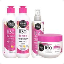 Kit Salon Line Meu Liso Demais Alinhador: Shampoo 300ml e Condicionador 200ml + Creme de Tratamento 300g e Spray Defrizante Desembaraçante 240ml Kit Salon Line Meu Liso Demais Alinhador: Shampoo 300ml e Condicionador 200ml + Creme de Tratamento 300g e Spray Defrizante Desembaraçante 240ml