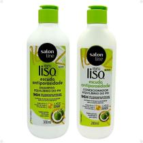 Kit Salon Line Meu Liso Escudo Antiporosidade: Shampoo 300ml e Condicionador 200ml Equilíbrio do PH