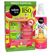 Kit Salon Line Meu Liso Kids: Shampoo 300ml e Condicionador 200ml Melancia + Spray Desembaraçante 250ml Kit Salon Line Meu Liso Kids: Shampoo 300ml e Condicionador 200ml Melancia + Spray Desembaraçante 250ml