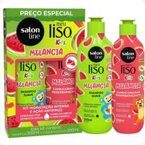 Kit Salon Line Meu Liso Kids: Shampoo 300ml e Condicionador 200ml Melancia