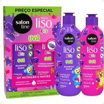 Kit Salon Line Meu Liso Kids: Shampoo 300ml e Condicionador 200ml Uva