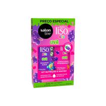 Kit Salon Line Meu Liso Kids Uva Shampoo + Condicionador Hidratante Nutrição Maciez Vegano