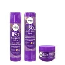 Kit Salon Line Meu Liso Matizador Loiro Sh+Cond+Másc
