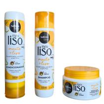 Kit Salon Line Meu Liso Muito + Liso Shampoo+Cond+Máscara