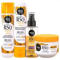 Kit Salon Line Meu Liso Muito + Liso: Shampoo, Condicionador 300ml, Máscara 300g e Óleo Bifásico 120ml
