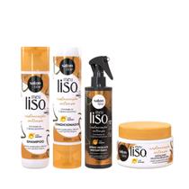 Kit Salon Line Meu liso Restauração Intensa Sh+Cond+Masc+Spray.