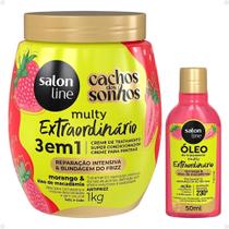 Kit Salon Line Multy Extraordinário 1 Creme E 1 Óleo Morango