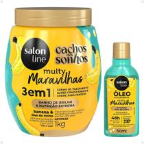 Kit Salon Line Multy Maravilhas: 1 Creme 3 em 1 e 1 Óleo Banana