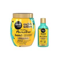 Kit Salon Line Multy Maravilhas Creme de Tratamento 3 em 1 + Óleo Reparador Condicionante Banana