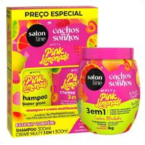 Kit Salon Line Pink Lemonade Cachos Dos Sonhos: Shampoo e Creme Multifuncional 300ml + Creme Capilar 1kg