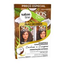 Kit Salon Line S.O.S Cachos Óleo de Coco Shampoo 300ml+Condicionador 200ml Kit Salon Line S.O.S Cachos Óleo de Coco Shampoo 300ml+Condicionador 200ml