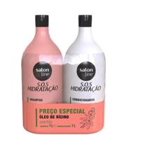 Kit Salon Line S.O.S Hidratação Óleo de Rícino Shampoo e Condicionador Litrão