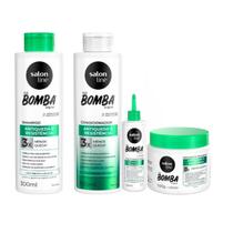 Kit Salon Line SOS Bomba Antiqueda Sh+Cond 300ml +Tônico 100ml +Masc 500g
