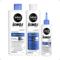 Kit Salon Line SOS Bomba Crescimento Capilar: Shampoo 300ml e Condicionador 200ml + Tônico Fortalecedor 100ml