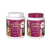 Kit Salon Line SOS Cachos Arginina Cr.Pent+Ativ 1kg Kit Salon Line SOS Cachos Arginina Cr.Pent+Ativ 1kg