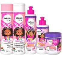 Kit Salon Line SOS Cachos Kids Sh+Cond+Masc+C Pentear 300ml+Ativ 300ml Kit Salon Line SOS Cachos Kids Sh+Cond+Masc+C Pentear 300ml+Ativ 300ml