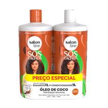 Kit Salon Line SOS Cachos Óleo de Coco Sh + Cond 1L