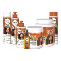 Kit Salon Line Sos Cachos Óleo De Coco Tratamento 7 Produtos