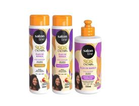 Kit Salon Line SOS Cachos Óleo de Manga Sh+Cond+Creme Pentear