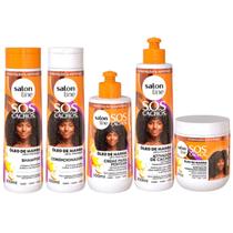 Kit Salon Line SOS Cachos Óleo de Manga Sh+Cond+Masc+C. Pentear 300ml+Ativ 300ml