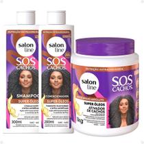 Kit Salon Line SOS Cachos Super Óleos: Sh+ Cond+Ativ