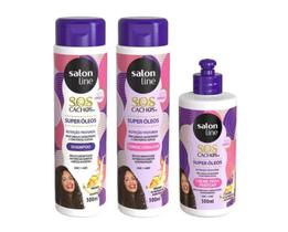 Kit Salon Line SOS Cachos Super Óleos Sh+Cond+Creme de Pentear