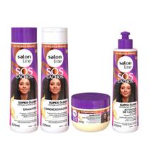 Kit Salon Line SOS Cachos Super Óleos Sh+Cond+Masc Nutritiva 300g+ Ativ 300ml