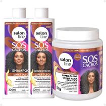 Kit Salon Line SOS Cachos Super Óleos: Sh e Cond + Cr Pentear