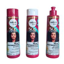 Kit Salon Line SOS+Poderosos Shampoo+Cond+Ativador de Cachos