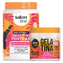 Kit Salon Line todecacho Definição Extraordinária Creme para Pentear 1kg + Gelatina 550g Kit Salon Line todecacho Definição Extraordinária Creme para Pentear 1kg + Gelatina 550g