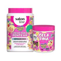 Kit Salon Line Vanilla Vibes todecachos Kids Cr Pentear 1kg+ Gelatina 550g