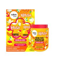 Kit Salon Line Xêrosa Baunilha Doce Sh 300ml+Cond Multy 200ml+Cr.Pentear 800g