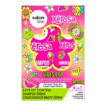 Kit Salon Line Xêrosa Vibes Pop 4 em 1 Shampoo 300ml e Condicionador Multy 200ml
