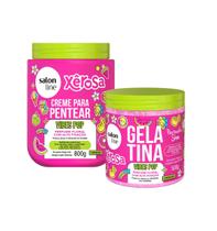 Kit Salon Line Xêrosa Vibes Pop Cr.Pentear 800g+Gelatina 550g