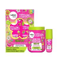 Kit Salon Line Xêrosa Vibes Pop Sh 300ml+Cond Multy 200ml+Cr.Pente 800g+Óleo 60ml Kit Salon Line Xêrosa Vibes Pop Sh 300ml+Cond Multy 200ml+Cr.Pente 800g+Óleo 60ml