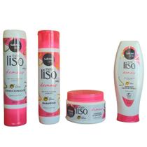 Kit Salon Meu Liso De Mais Shampoo+Cond+Masc+Defrizante