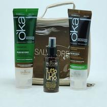 Kit Salvatore Oka Óleo de Coco Shampoo ,Condicionador e Sérum Tutto in Uno