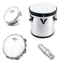 Kit Samba Pandeiro De Madeira 10'' Repique Tamborim E Ganzá Kit Samba Pandeiro De Madeira 10'' Repique Tamborim E Ganzá