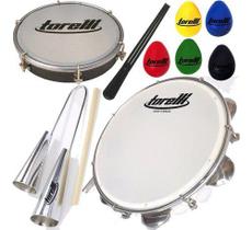 Kit Samba Torelli C/ 10 Itens Pandeiro Tamborim Agogô Ganza
